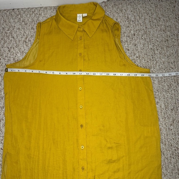 Joie Mustard Yellow Button-Down Midi Dress size M - Picture 7 of 7